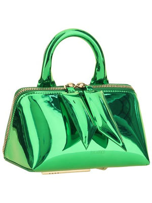 حقيبة الكتف الأصلية من رافيا باللون الأخضر