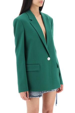 深綠色羊毛混紡女士外套