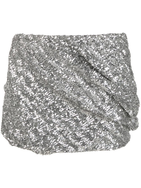 THE ATTICO Glamorous Stretch Sequins Mini Skirt