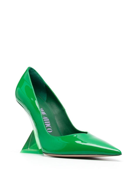 THE ATTICO Emerald Green Patent Leather 95mm Pumps for Women - Luxurious and Chic