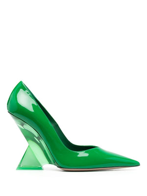 THE ATTICO Emerald Green Patent Leather 95mm Pumps for Women - Luxurious and Chic