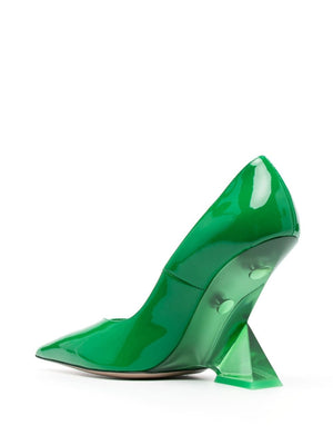 THE ATTICO Emerald Green Patent Leather 95mm Pumps for Women - Luxurious and Chic