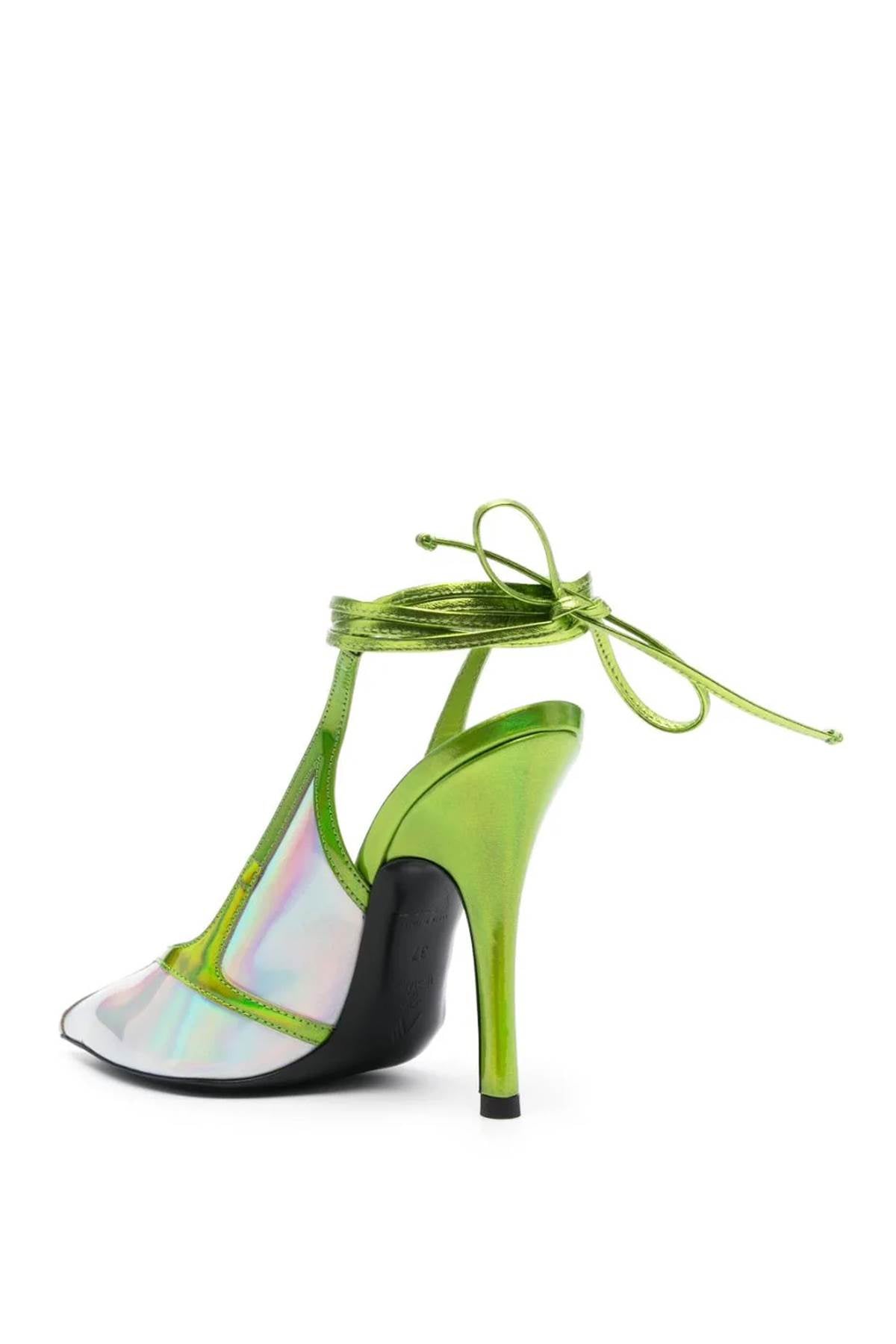 THE ATTICO Venus Chrome Slingback Pumps for Women in Mixed Colours for FW23