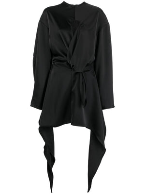 THE ATTICO Sleek Black Dress with Unique Short Detail for Women - FW23