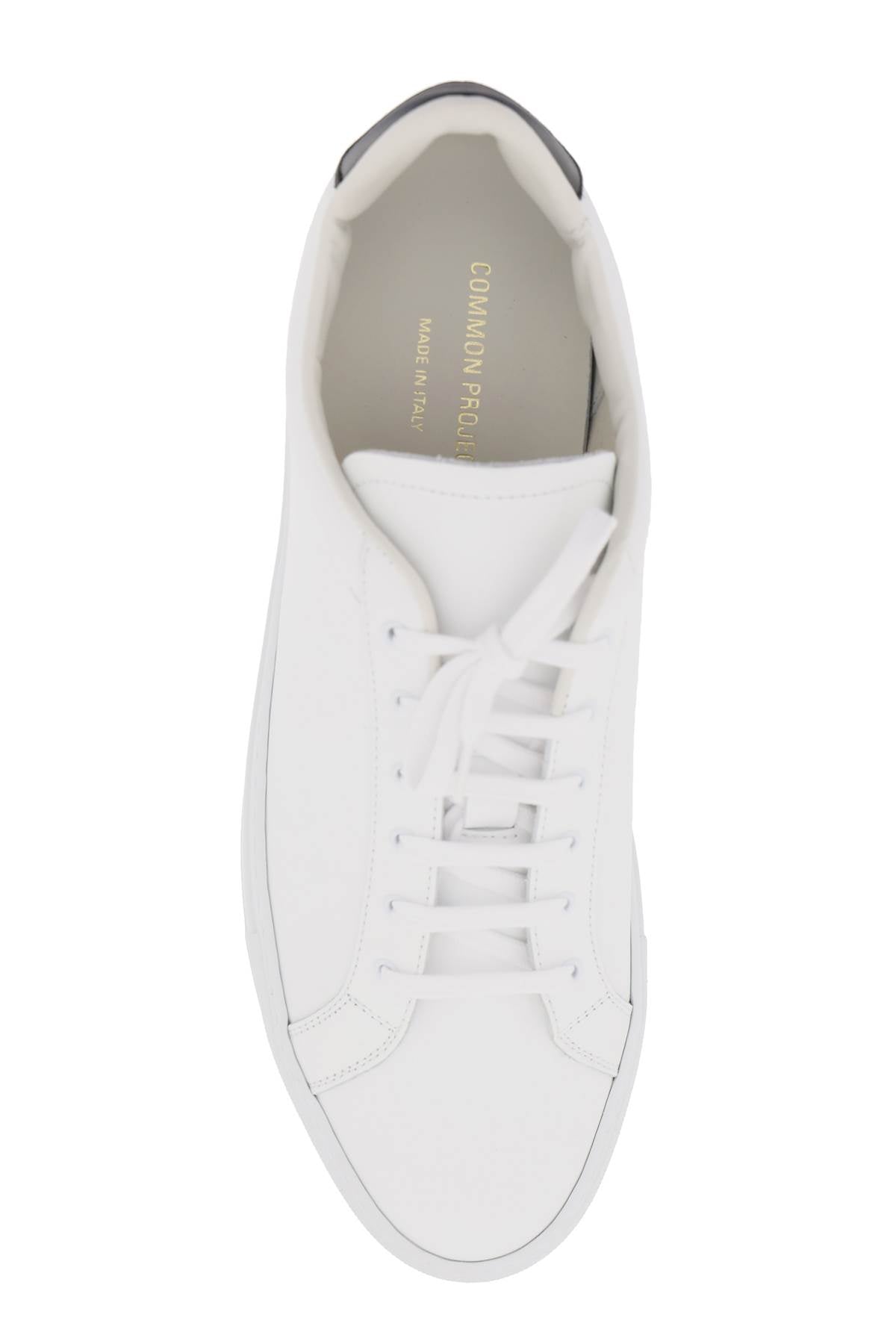 COMMON PROJECTS Retro Low Leather Sneakers with Gold-Tone Accents for Men