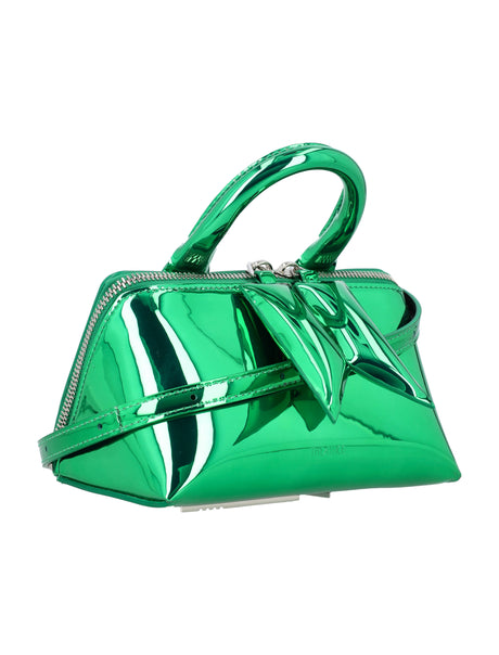 THE ATTICO Emerald Green Mini Top-Handle Handbag with Shoulder Strap - 11cm x 18cm x 10.5cm