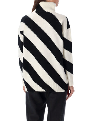 Women's High Neck Stripes Sweater - FW23 Collection