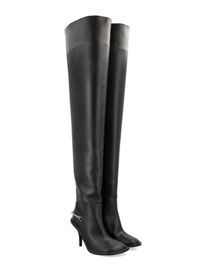 Women's Black Ryder Above-The-Knee Stiletto Boots by Stella McCartney