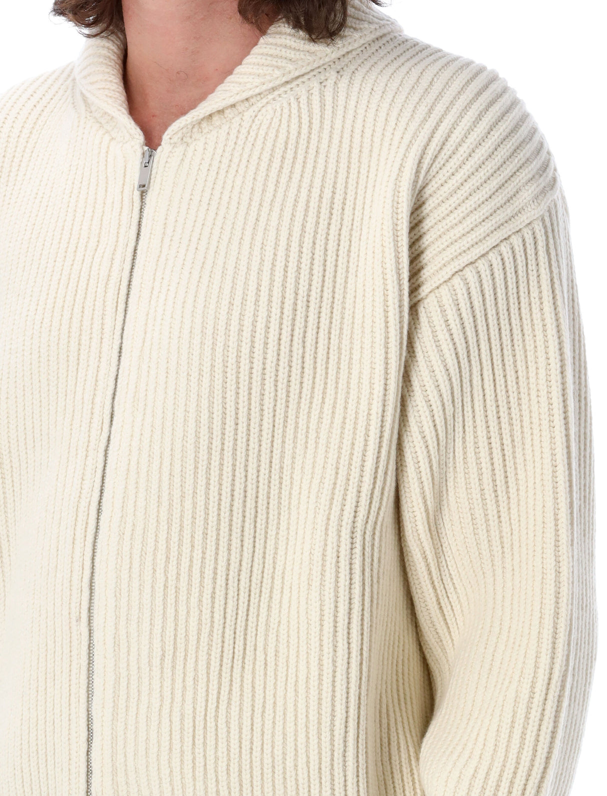 男性用ナチュラルフード付きジップセーター - FW23