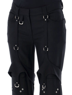 女式黑色军装拉链裤 FW23