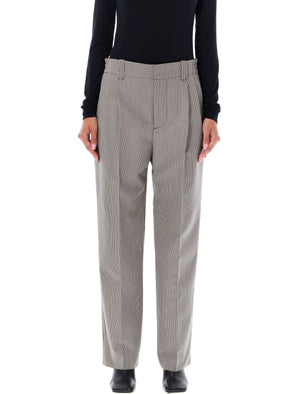 MARNI Flared Check Pants with Elastic Waistband and Pocket Details