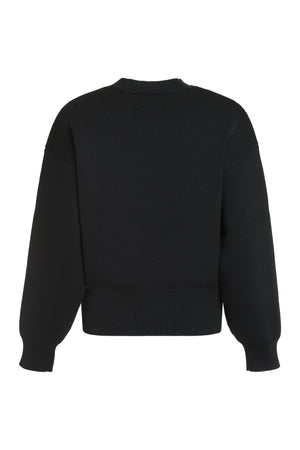 ISABEL MARANT ETOILE Black Ribbed Edges Cotton Blend Crew-Neck Sweater for Women – FW23 Collection