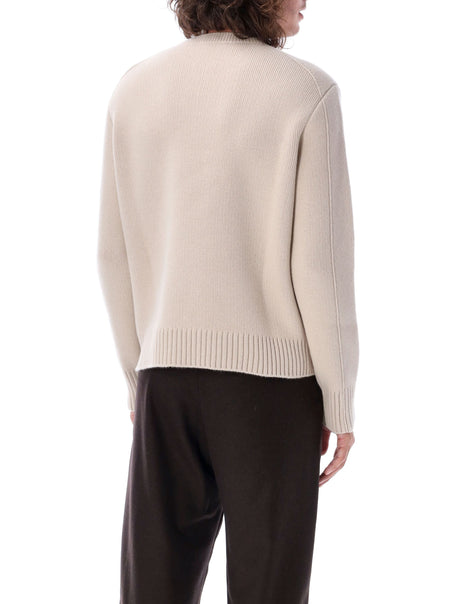 LANVIN Men's Knit Crewneck Sweater in Paper for FW23