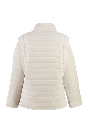 Ecru Padded Jacket with Removable Sleeves for Women - FW23 Collection
