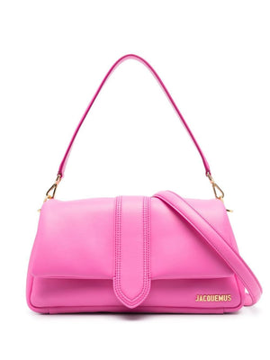 JACQUEMUS Neon Pink Crossbody Bag for Women - 100% Lambskin Leather FW23