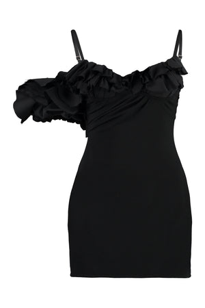 فستان أسود بكشكشة للنساء - مجموعة ربيع وصيف 2023