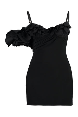 JACQUEMUS Black Ruffled One-Shoulder Dress for Women