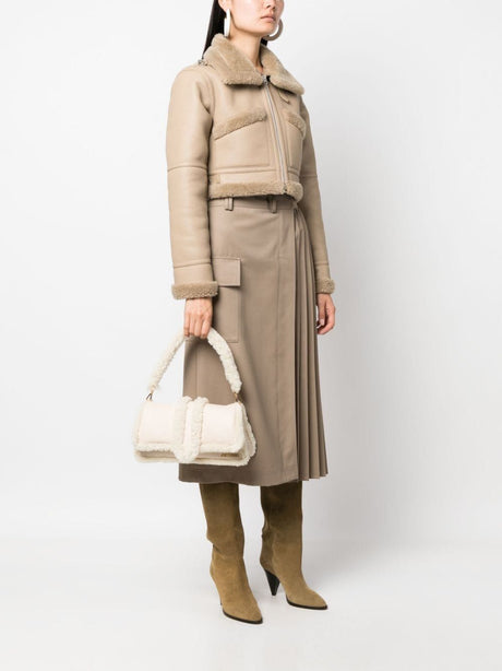 عصري اللون البيج الفاتح حقيبة للنساء - حقيبة ميني FW23