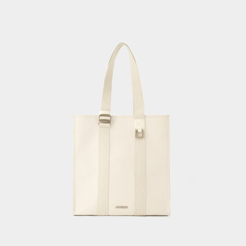 JACQUEMUS SS24 MEN's White Cuerda Shopper Handbag