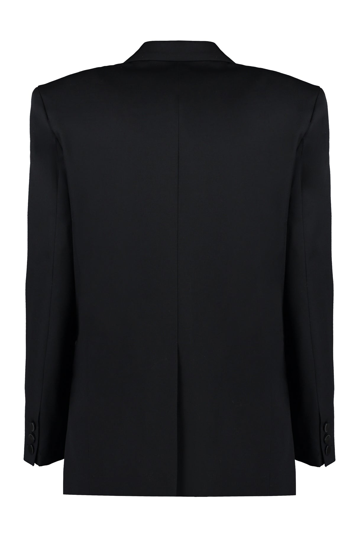 ISABEL MARANT Double-Breasted Wool Blazer with Satin Lapels