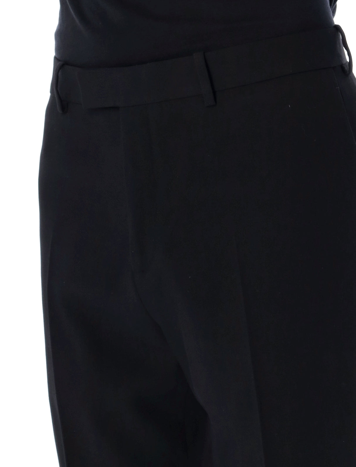 FERRAGAMO Men's Black Wool Tailored Trouser