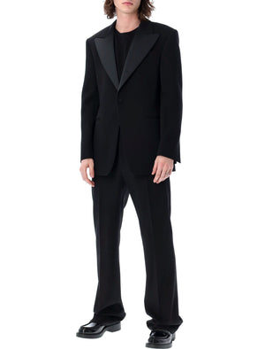 Men's Classic Black Wool Tuxedo Blazer - SS23 Collection