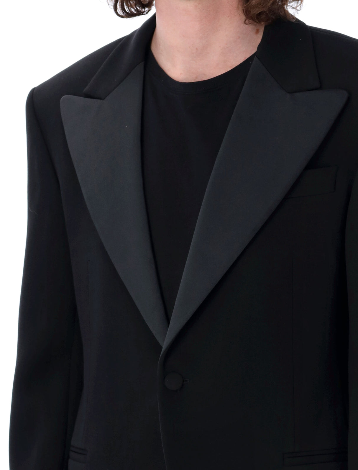 Men's Classic Black Wool Tuxedo Blazer - SS23 Collection