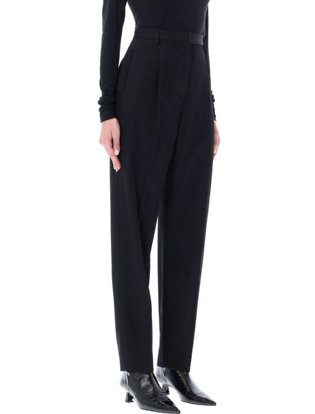 Sophisticated Black Tailored Wool Pants for Women - Spring/Summer 2024