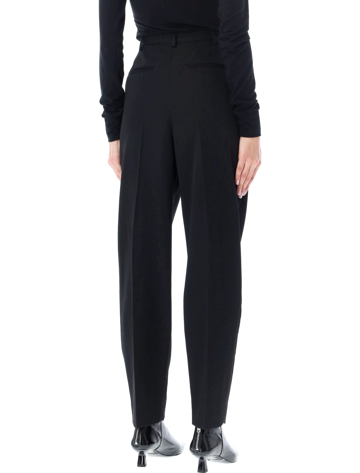 Sophisticated Black Tailored Wool Pants for Women - Spring/Summer 2024