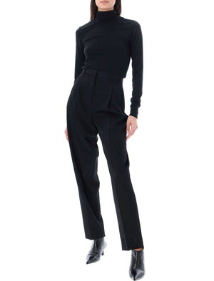 TORY BURCH Sophisticated Black Tailored Wool Pants for Women - Spring/Summer 2024