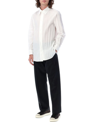 VALENTINO GARAVANI Men's Pleated Cotton-Blend Shirt in White for SS23