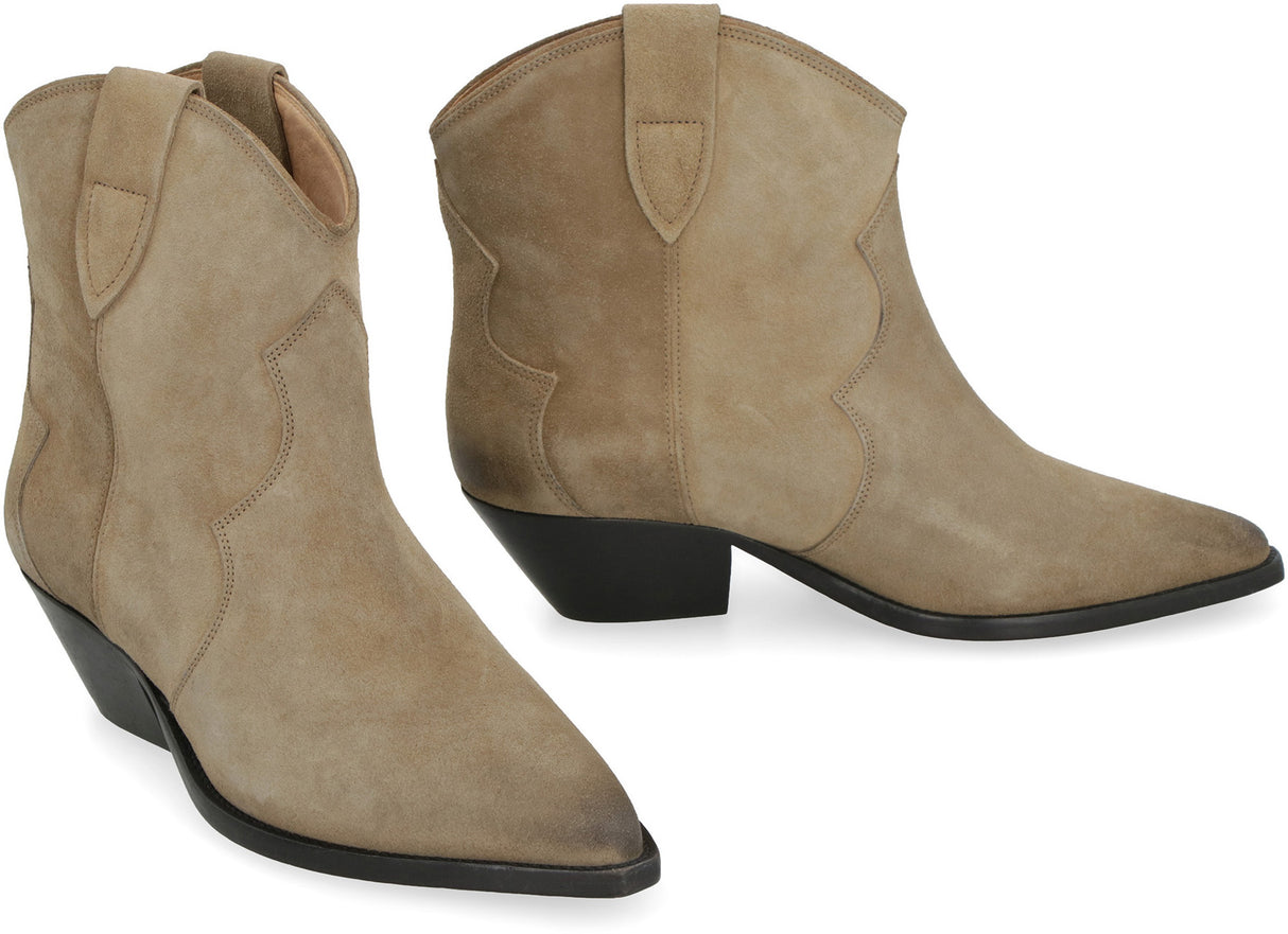 ISABEL MARANT Grey Suede Ankle Boots for Women