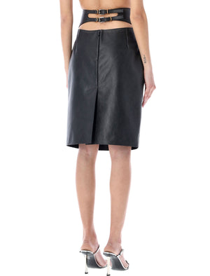 Classic Black Leather Skirt for Women by Givenchy