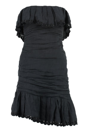 فستان بأكتاف منسدلة بتصميم رائع من مجموعة SS23 - أسود