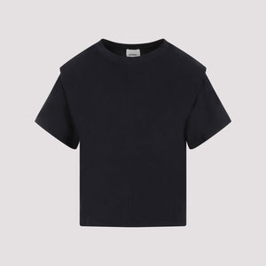 女士黑色棉質T恤- SS24系列