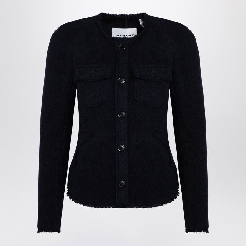 ISABEL MARANT ETOILE Midnight Blue Wool Blend Jacket