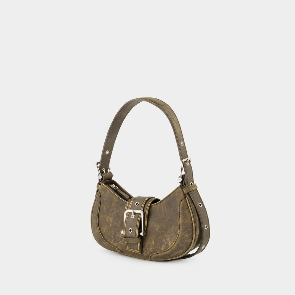 OSOI Chic Brown Leather Hobo Shoulder Bag