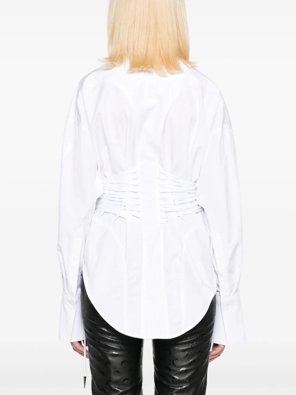 قميص مربوط بالحبال باللون الأبيض للنساء - مجموعة FW23