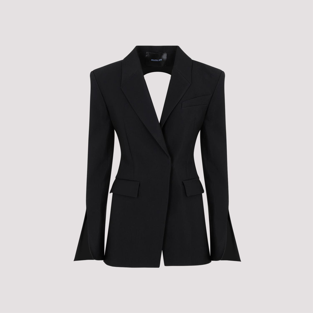 MUGLER Black Viscose and Virgin Wool Jacket for Women