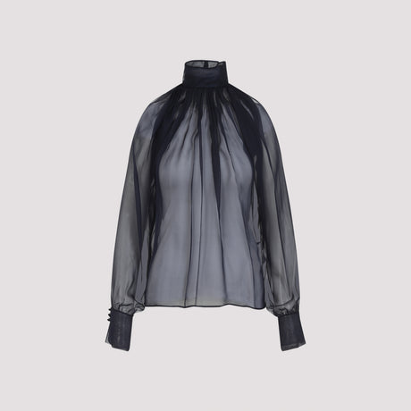 SAINT LAURENT Elegant Silk Blouse for Men - FW24 Collection