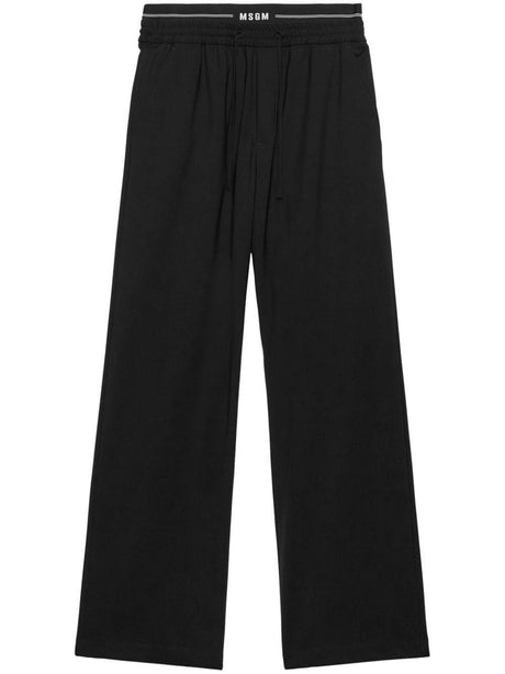 MSGM Floor-Length Lounge Pants with Elastic Waist for Women