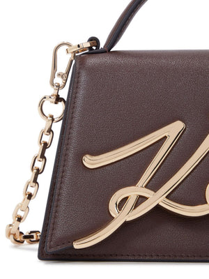 KARL LAGERFELD Mini Crossbody Bag with Golden Logo Accent