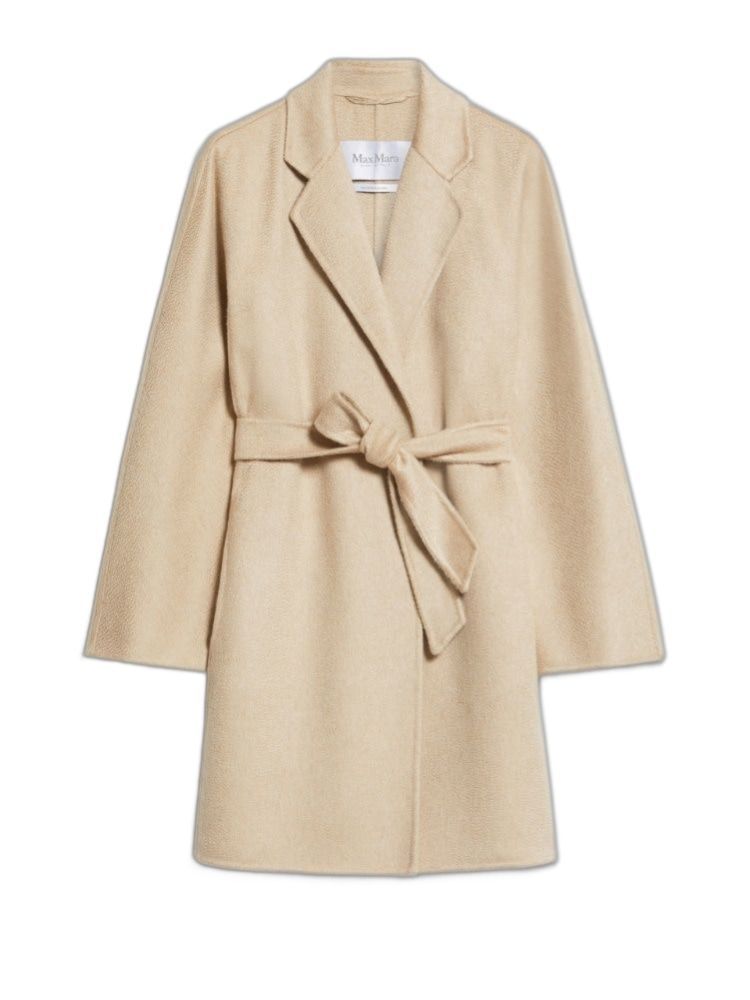 MAX MARA Short Cashmere Dressing Gown Jacket with Kimono Sleeves and Matching Belt