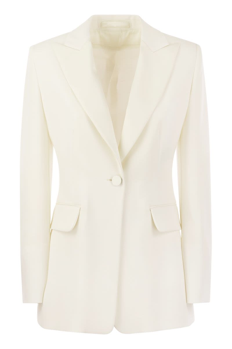 Elegant Single-Breasted Tuxedo Jacket in White for Women - SS24 Collection