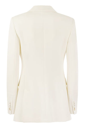 Elegant Single-Breasted Tuxedo Jacket in White for Women - SS24 Collection