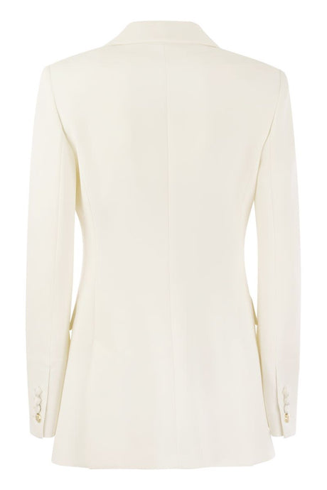 Elegant Single-Breasted Tuxedo Jacket in White for Women - SS24 Collection