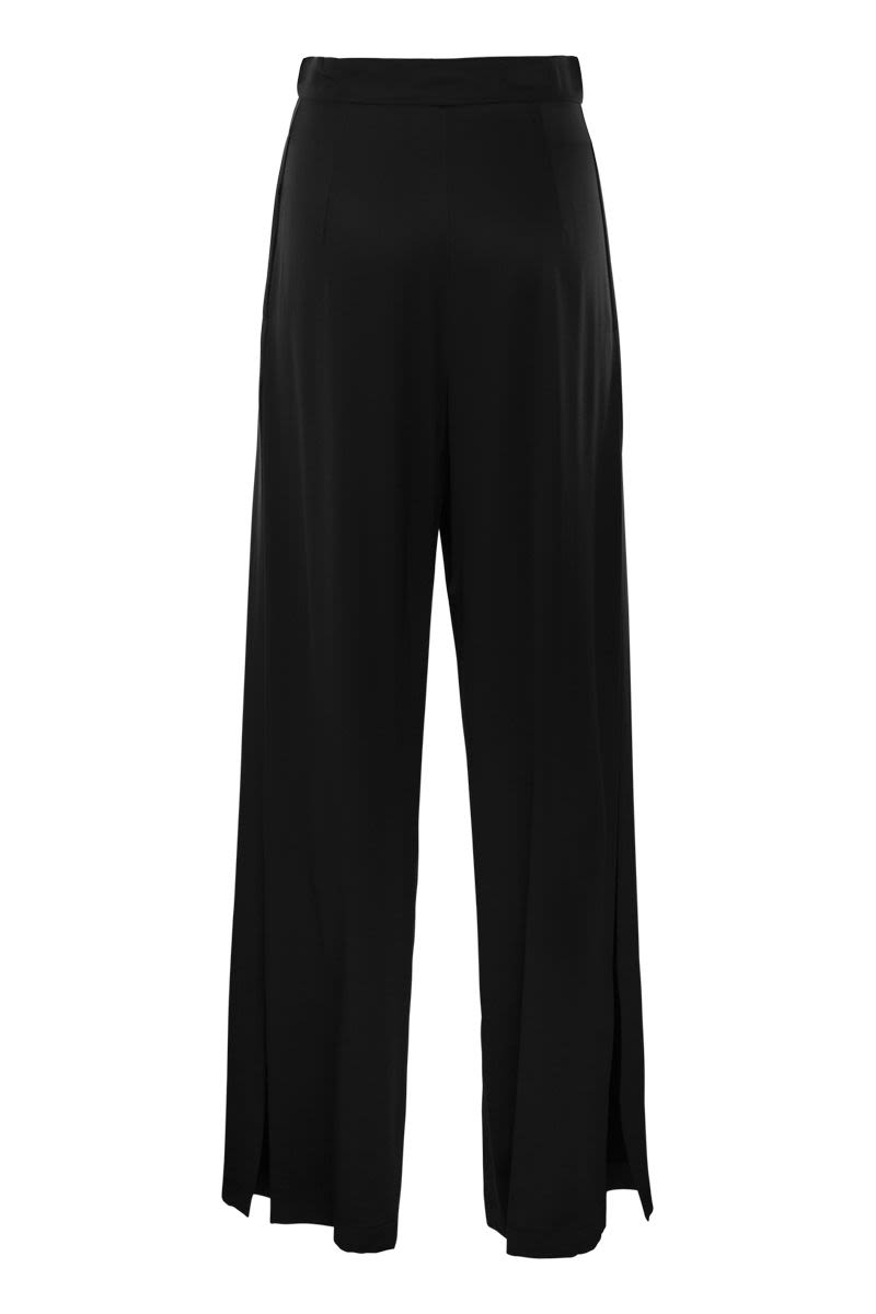 MAX MARA Silk Flare Trousers - High-Waisted Wide Leg Design for Women