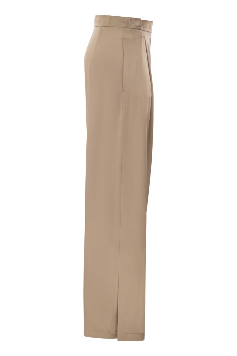 MAX MARA Silk Flare Trousers - High-Waisted Wide Leg Design for Women