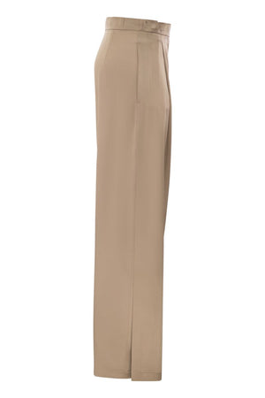 MAX MARA Silk Flare Trousers - High-Waisted Wide Leg Design for Women