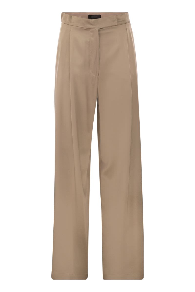 MAX MARA Silk Flare Trousers - High-Waisted Wide Leg Design for Women